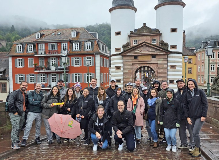 Gruppenbild im regnerischen Heidelberg