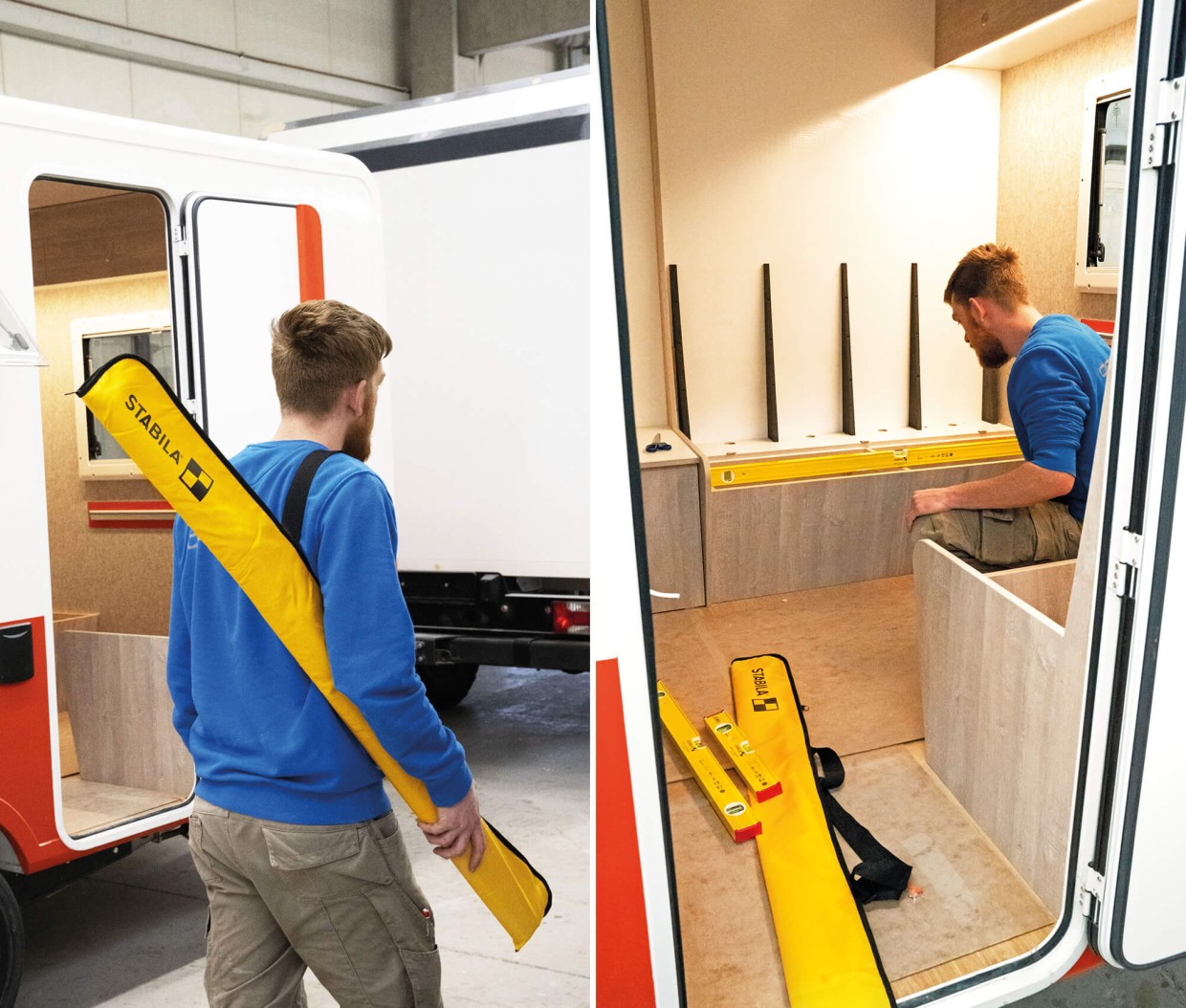Verpackt in einer stabilen Umhängetasche, lassen sich die drei Wasserwaagen des PRO SET 80 AS / 80 ASM von STABILA bequem zum jeweiligen Einsatzort transportieren. Je nach Anwendung kann man dann unter den Längen 30, 60 bzw. 120 cm wählen.