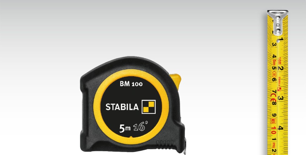Pocket tape BM 100, cm/inch scale