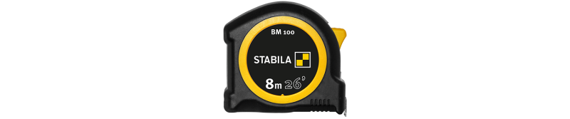 Pocket tape BM 100, 26' (8 m), cm/inch scale