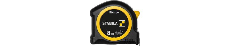 Taschenbandmaß BM 100, 8 m (26'), cm/inch-Skala
